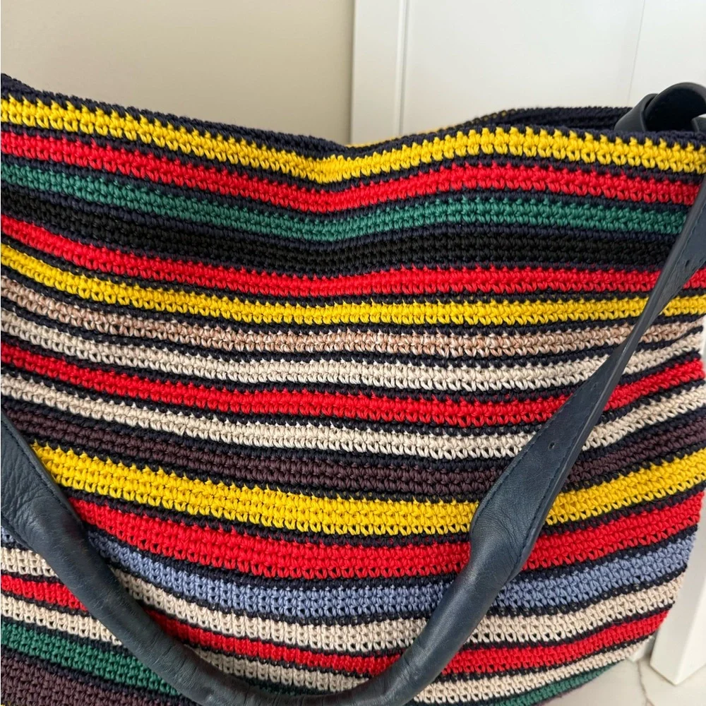 The Sak, Striped Multicolor Knit Shoulder tote Bag
